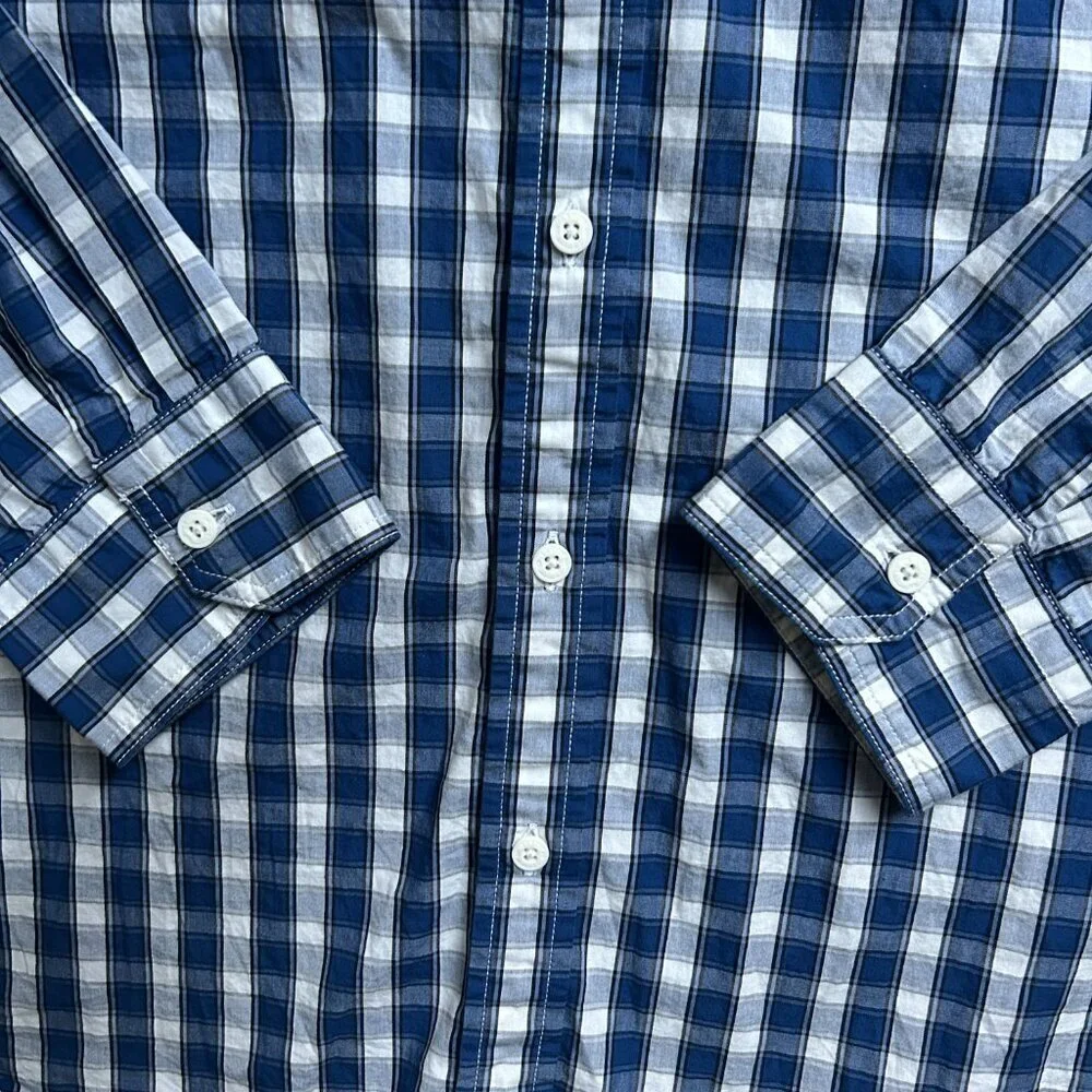 Levi's Long-sleeved Blue Plaid Men's Shirt Extra Large XL - Picture 5 of 5